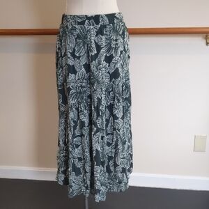 Garnet Hill NWT! Elegant Green Floral Skirt